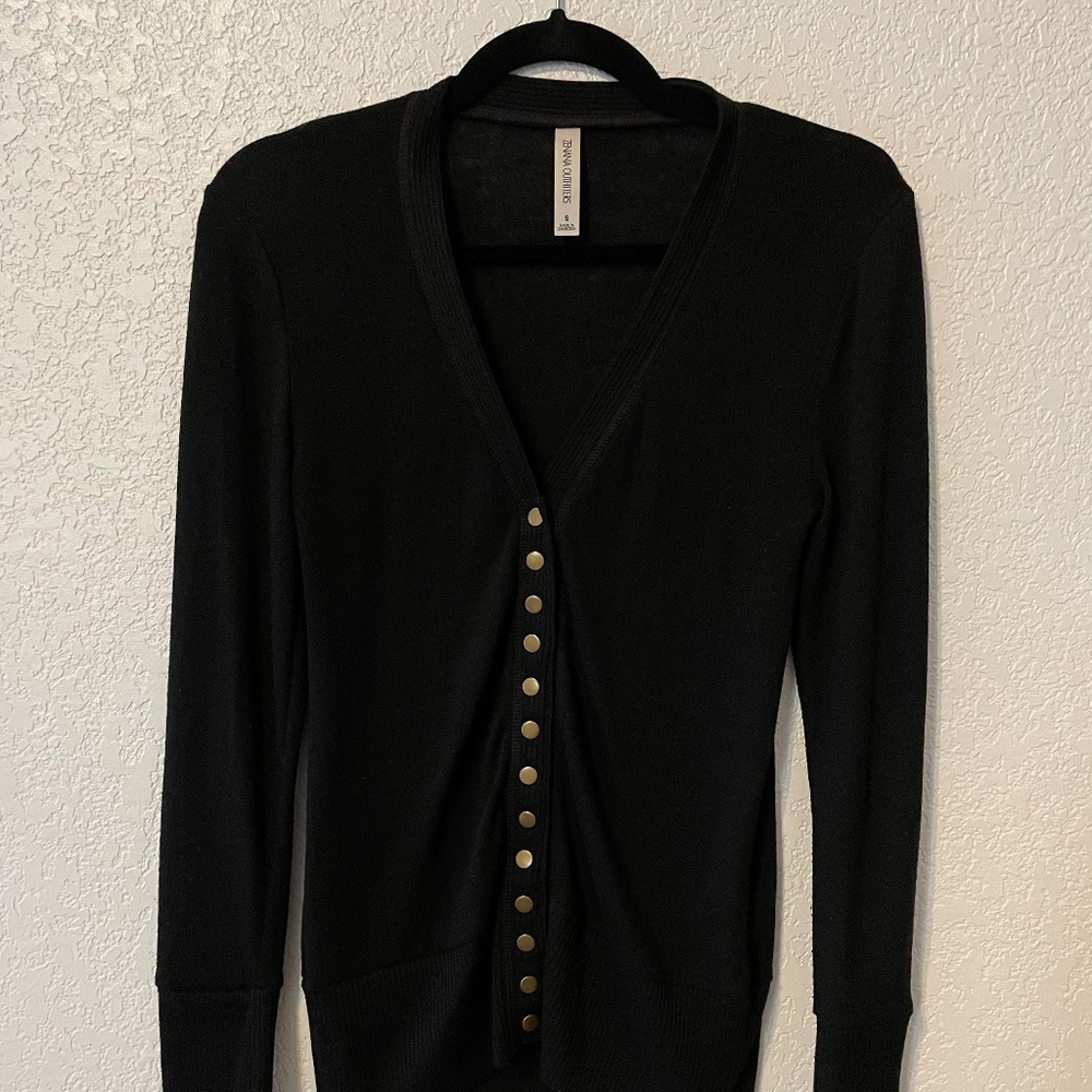 NWOT Zenana Outfitters Black Button Down Cardigan Size S